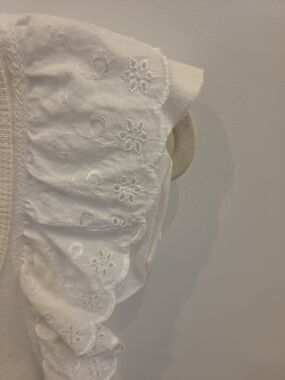 White Eyelet Ruffle Sleeve Tank SO DARLING